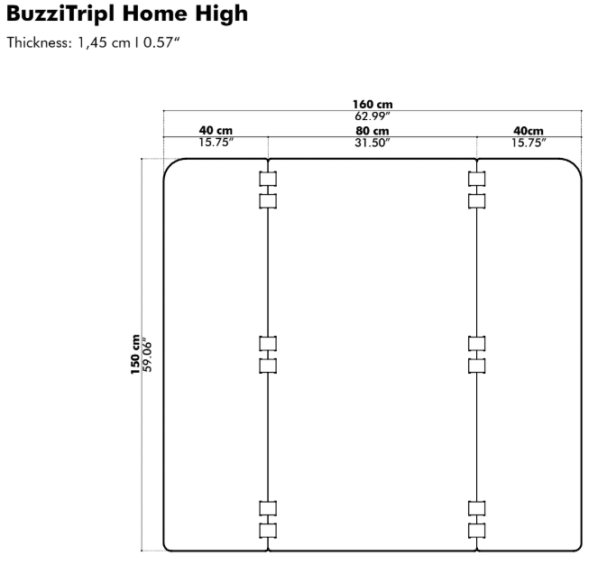 Buzzitripl home high afmetingen