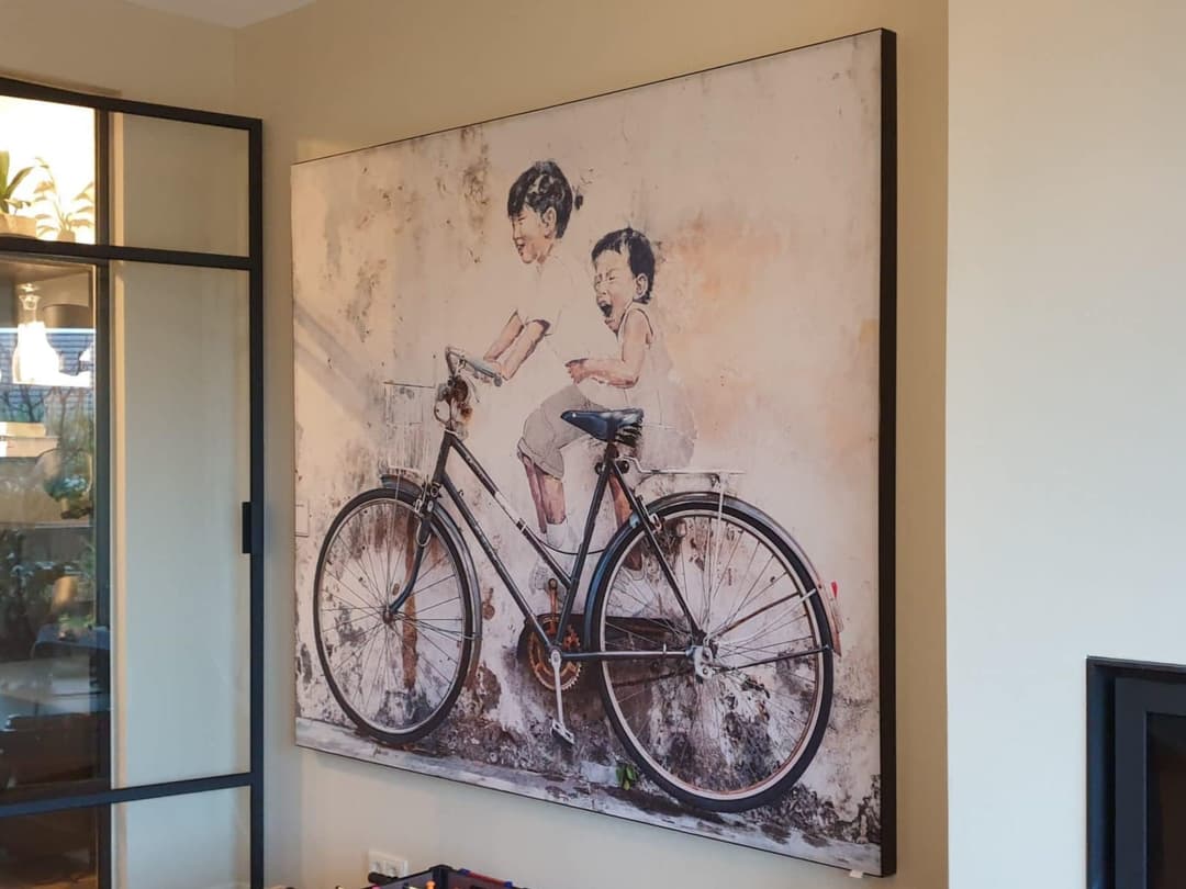 Akoestisch fotopaneel uitgesneden